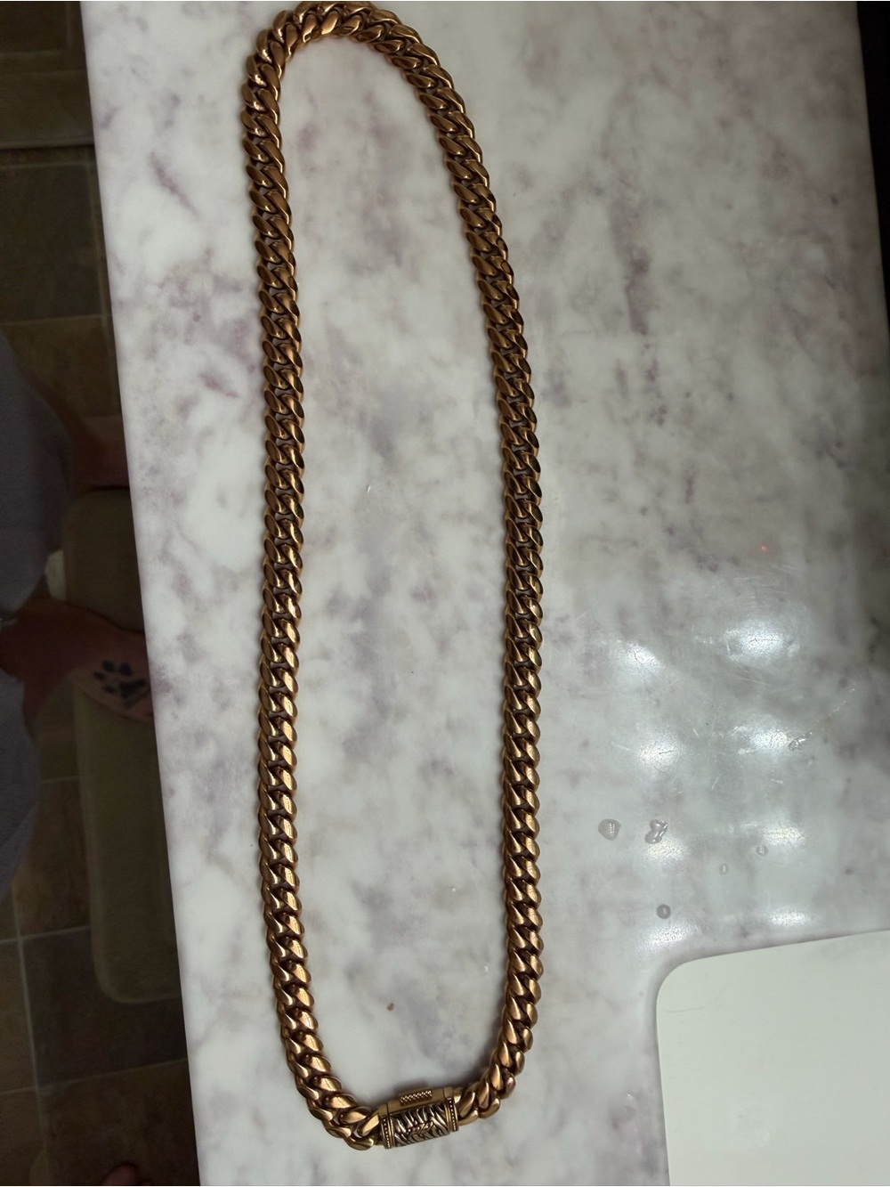Jaxxon Rose Gold Cuban 8MM Chain Necklace - Picture 2 of 3